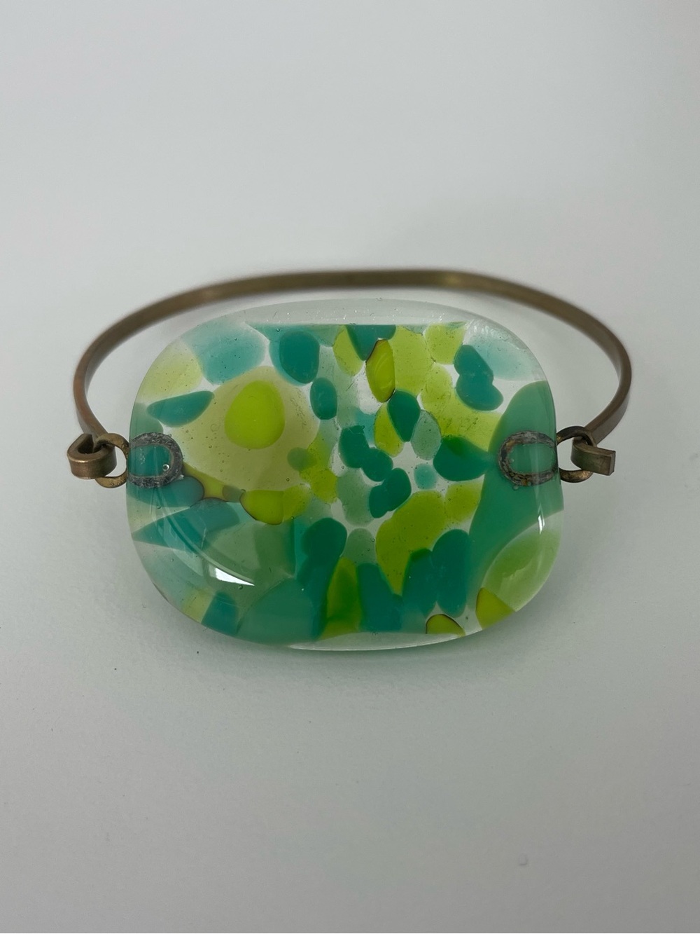 Handmade fused glass artisan bracelet